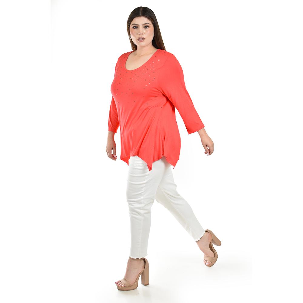 Foto 3 pulgar | Blusa con Pedrería Roman Fashion para Mujer