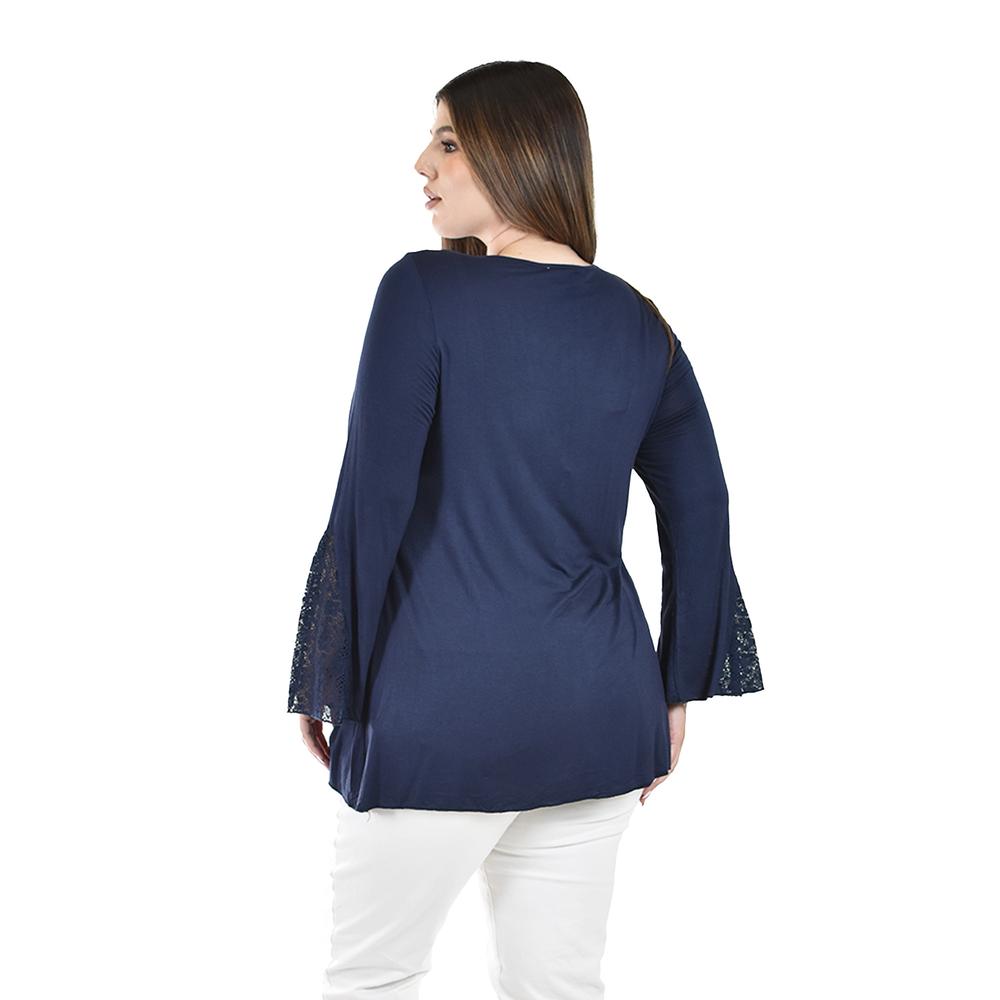 Foto 4 pulgar | Blusa Azul Roman Fashion para Mujer