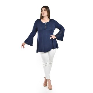 Foto 4 | Blusa Azul Roman Fashion para Mujer