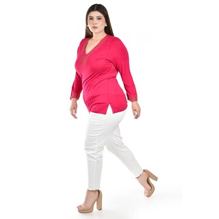 Foto 2 | Blusa con Encaje Roman Fashion Rosa para Mujer