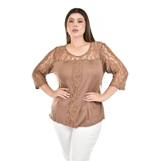 Foto 1 | Blusa con Encaje Floral Roman Fashion para Mujer