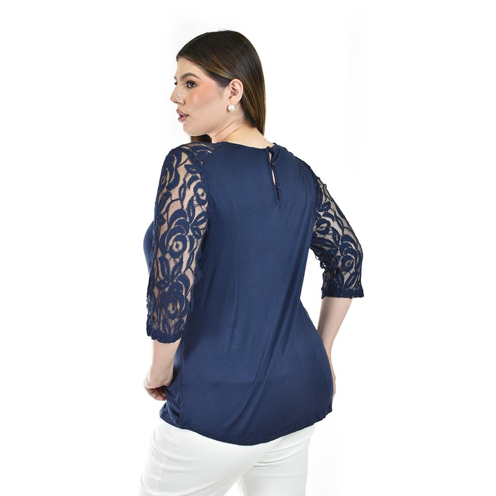 Foto 4 pulgar | Blusa de Encaje Roman Fashion para Mujer