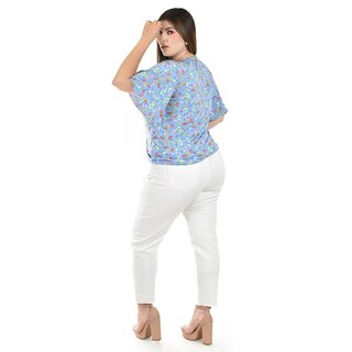 Foto 3 | Blusa con Jareta Roman Fashion Azul para Mujer
