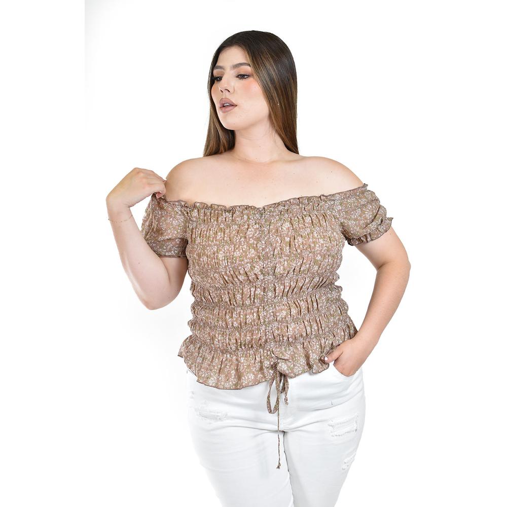 Foto 1 | Blusa Smock Café para Mujer