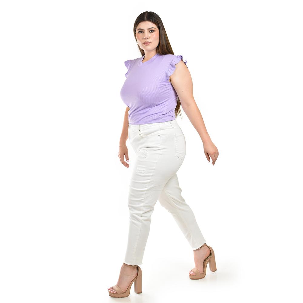 Foto 3 pulgar | Top de Canale con Olán Roman Fashion Lila para Mujer