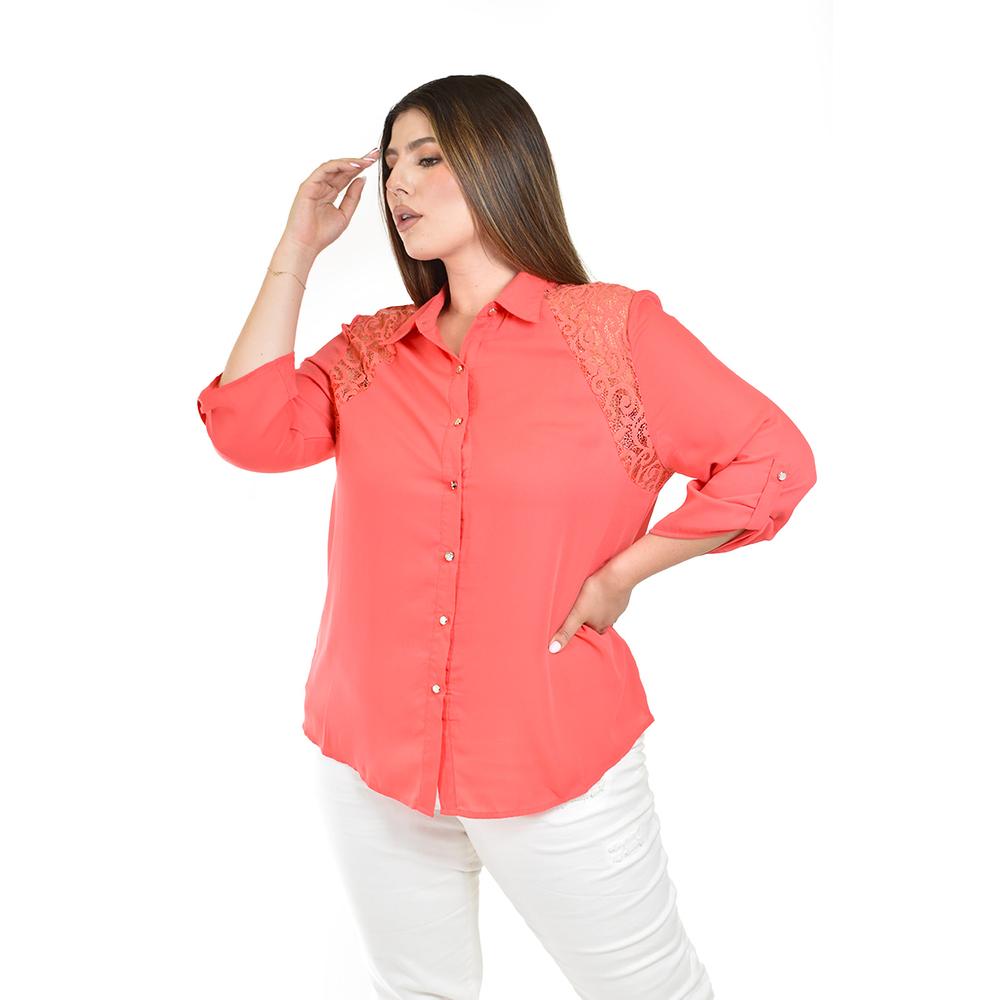 Foto 1 | Blusa con Detalles de Encaje Roman Fashion para Mujer