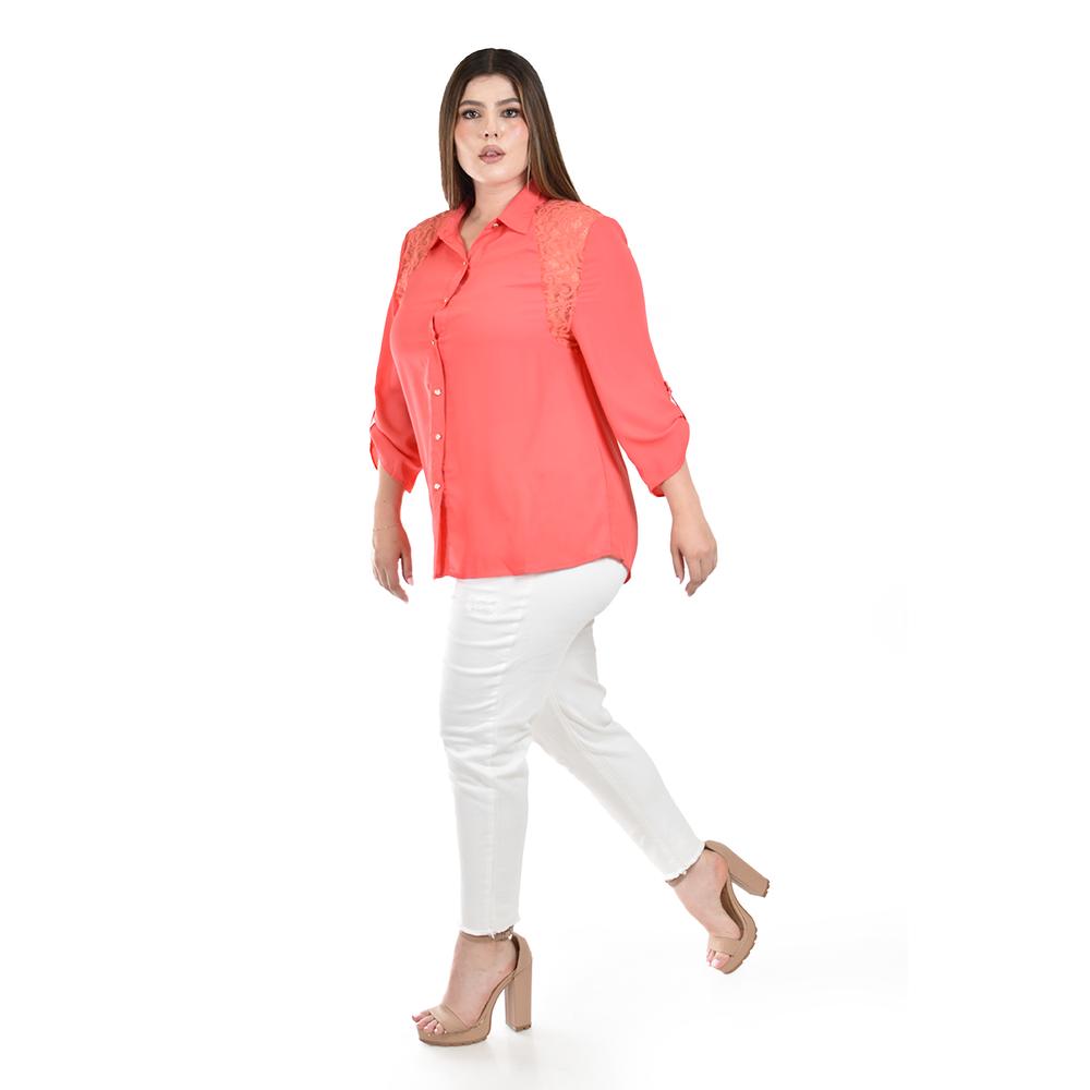 Foto 3 pulgar | Blusa con Detalles de Encaje Roman Fashion para Mujer