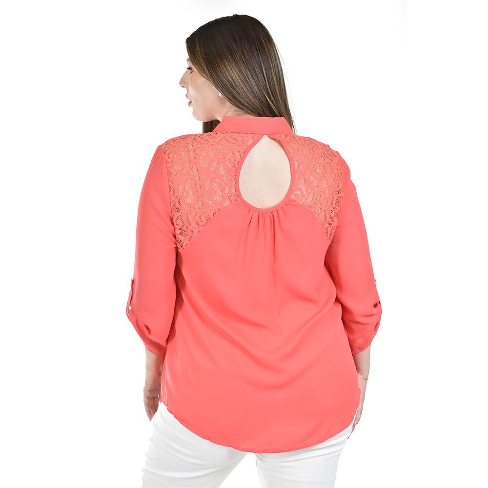 Foto 5 pulgar | Blusa con Detalles de Encaje Roman Fashion para Mujer