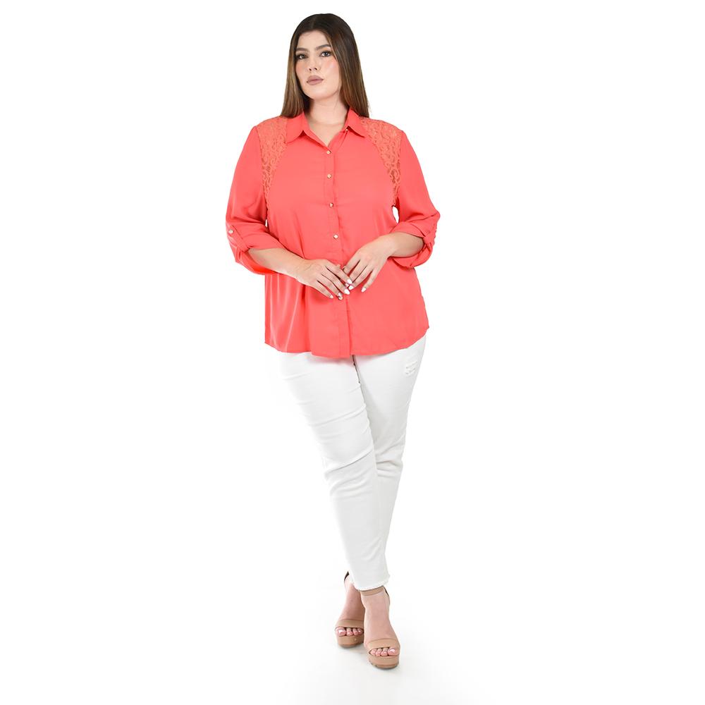 Foto 6 pulgar | Blusa con Detalles de Encaje Roman Fashion para Mujer