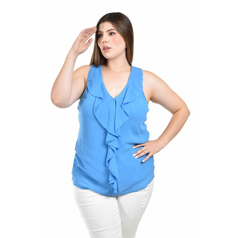 Foto 2 pulgar | Blusa con Escarolas Roman Fashion para Mujer