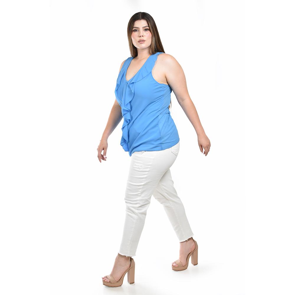 Foto 3 pulgar | Blusa con Escarolas Roman Fashion para Mujer