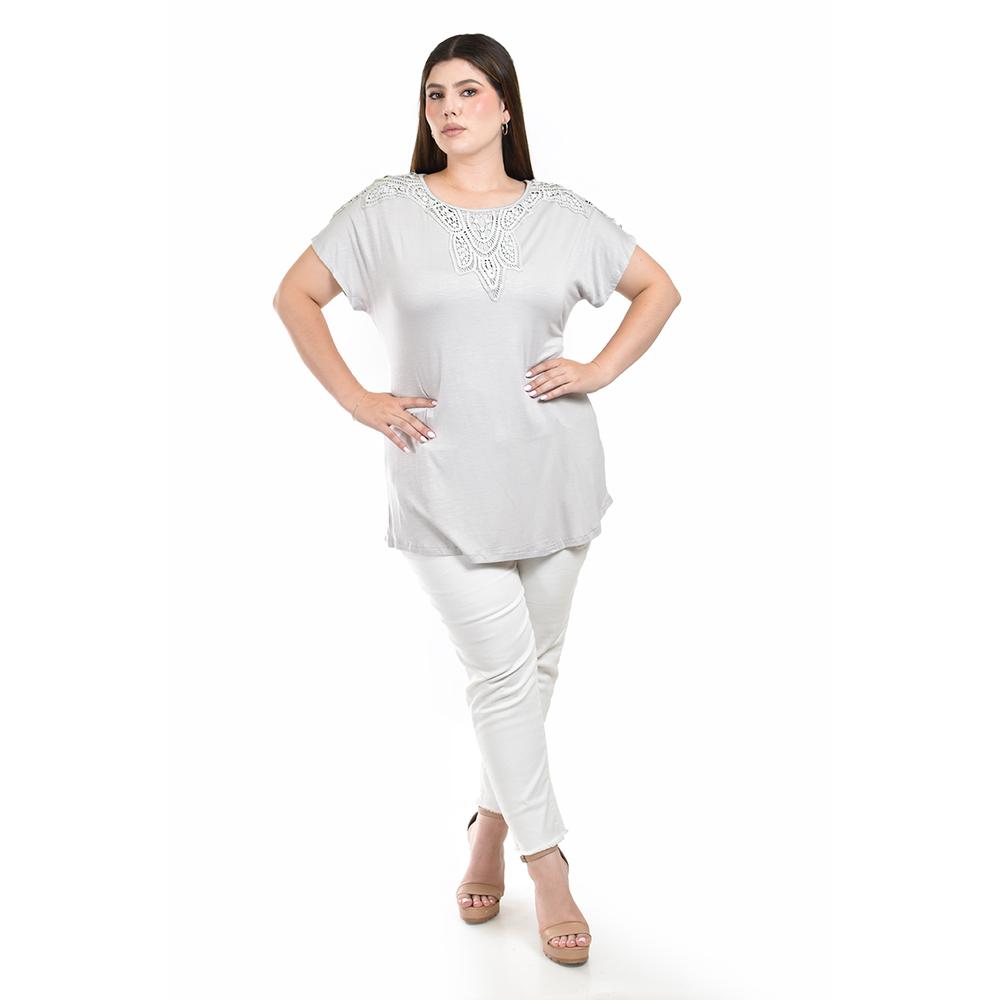 Foto 5 pulgar | Blusa con Detalle de Encaje Roman Fashion para Mujer