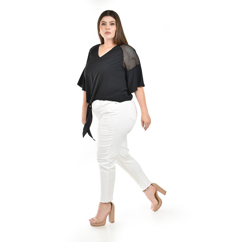 Foto 3 pulgar | Blusa con Transparencias Roman Fashion para Mujer