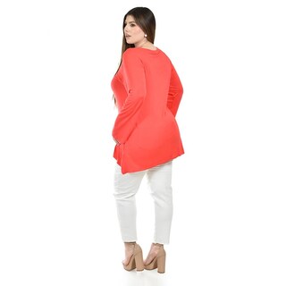 Foto 4 | Blusa con Bordados Roman Fashion Coral para Mujer