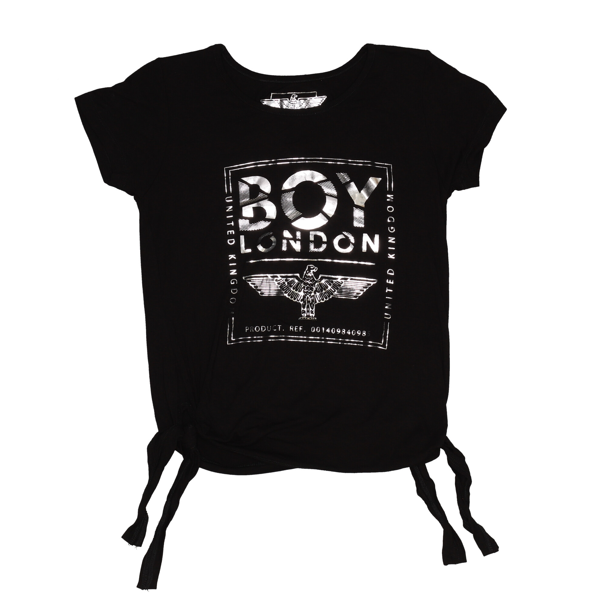 Foto 5 pulgar | Blusa Dama Letras Plata Con Nudos A Los Costados Boy London