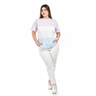 Foto 4 | Playera Tricolor Roman Fashion para Mujer