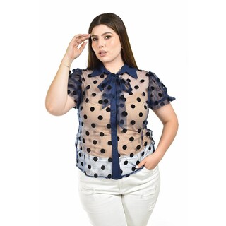 Foto 1 | Blusa Transparente con Lunares Roman Fashion para Mujer