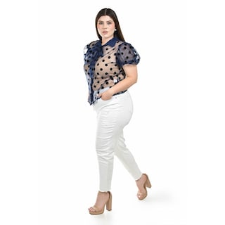 Foto 2 | Blusa Transparente con Lunares Roman Fashion para Mujer