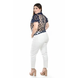 Foto 3 | Blusa Transparente con Lunares Roman Fashion para Mujer