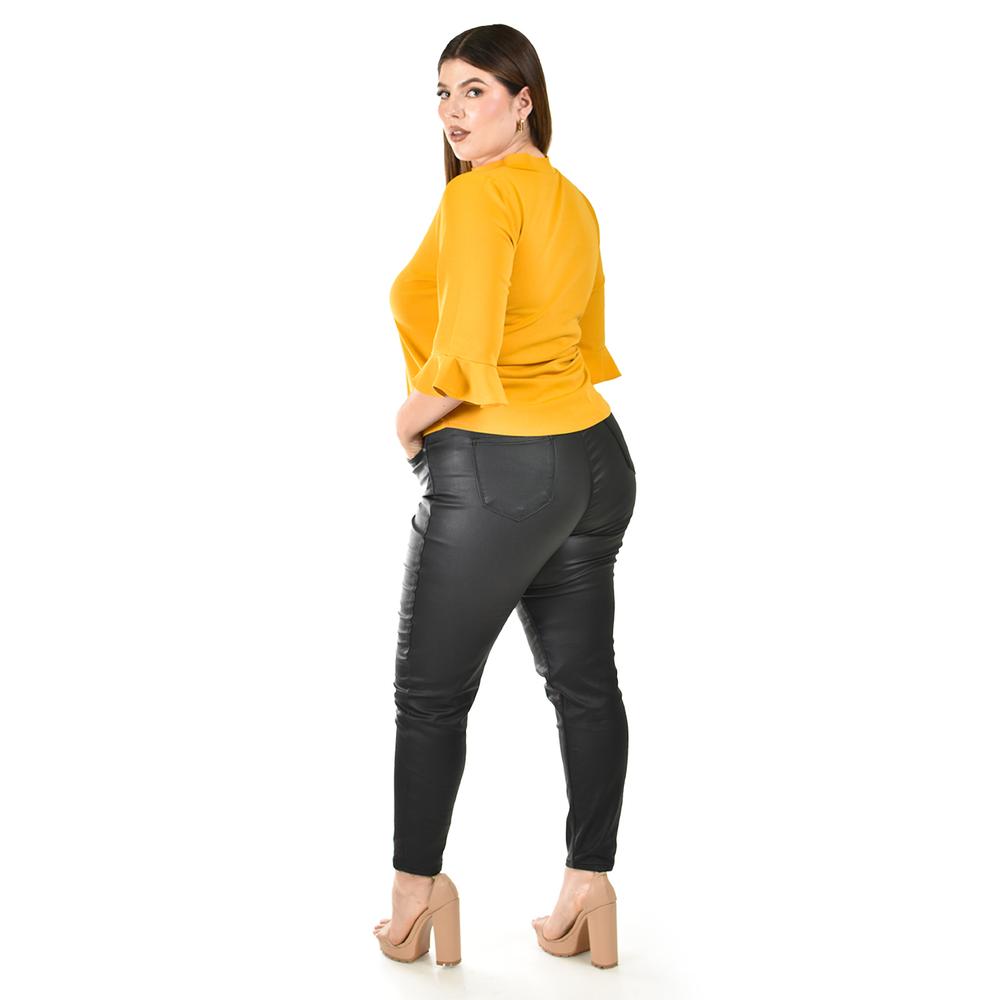 Foto 4 pulgar | Blusa Manga 3/4 con Olán Roman Fashion para Mujer