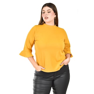 Foto 4 | Blusa Manga 3/4 con Olán Roman Fashion para Mujer