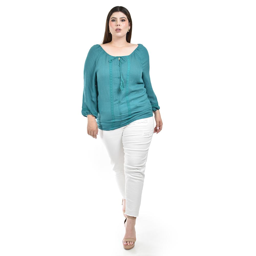 Foto 5 pulgar | Blusa con Detalle de Borlas Roman Fashion para Mujer