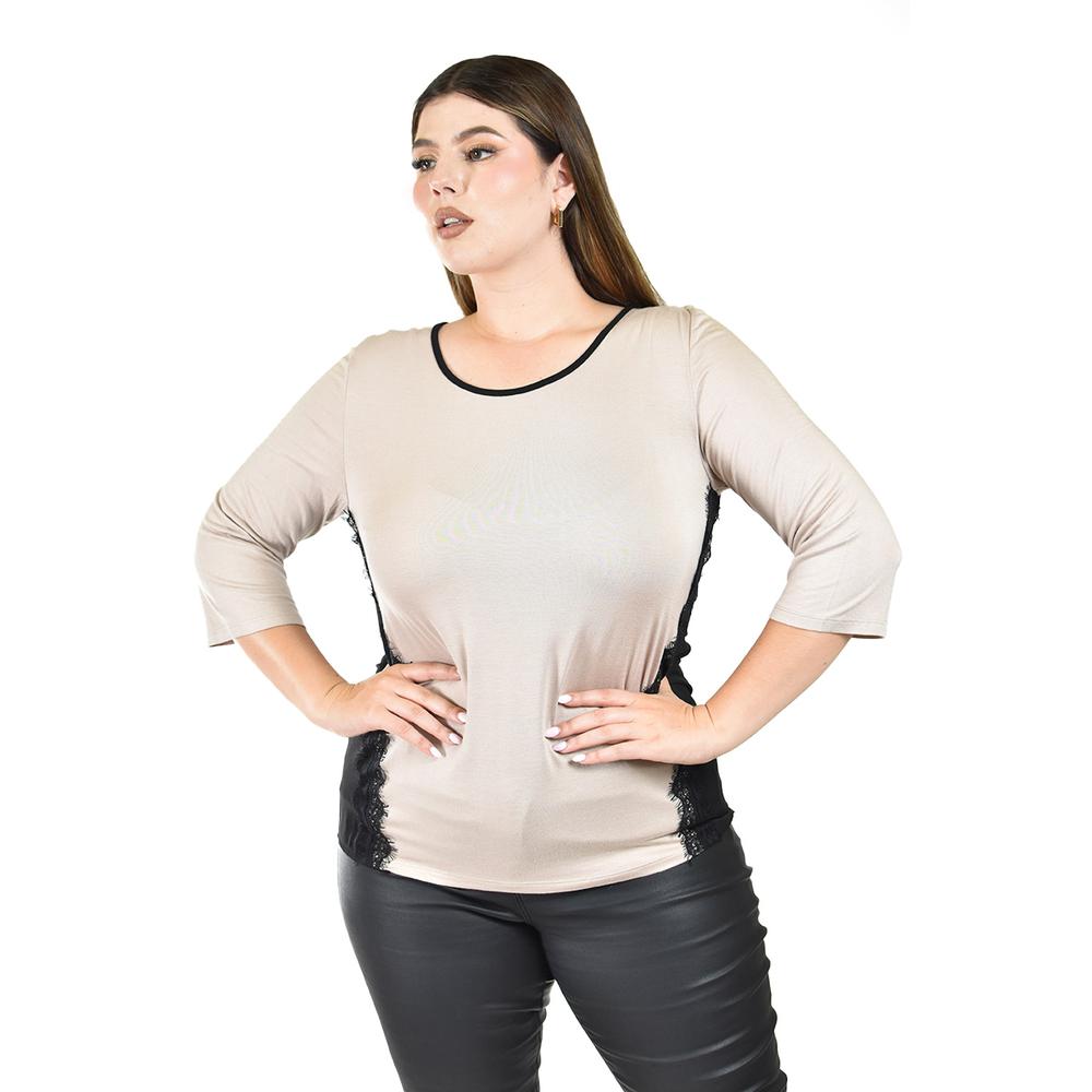 Foto 2 pulgar | Blusa con Diseño Bicolor Roman Fashion para Mujer