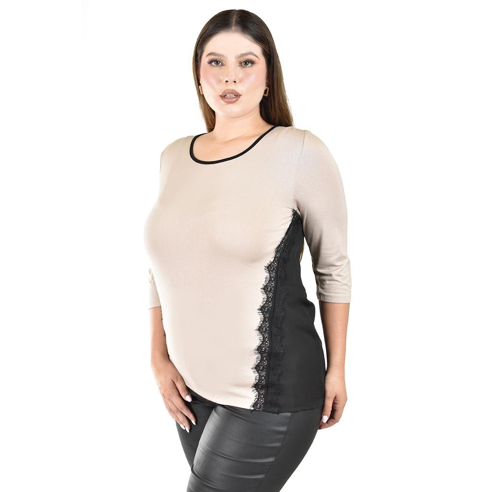 Foto 3 pulgar | Blusa con Diseño Bicolor Roman Fashion para Mujer