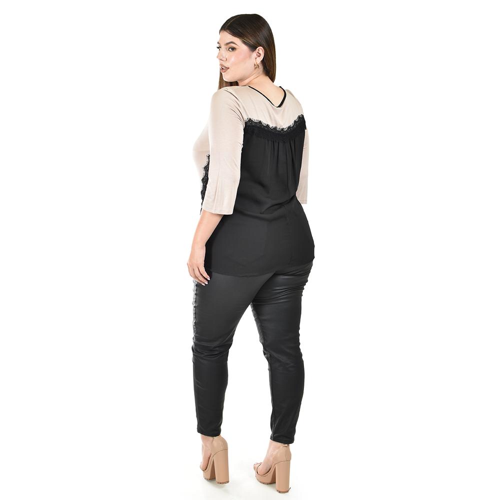 Foto 4 pulgar | Blusa con Diseño Bicolor Roman Fashion para Mujer