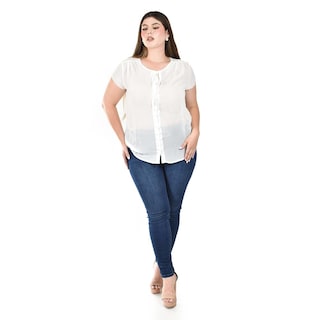 Foto 4 | Blusa Ligera con Detalle de Botones Roman Fashion para Mujer