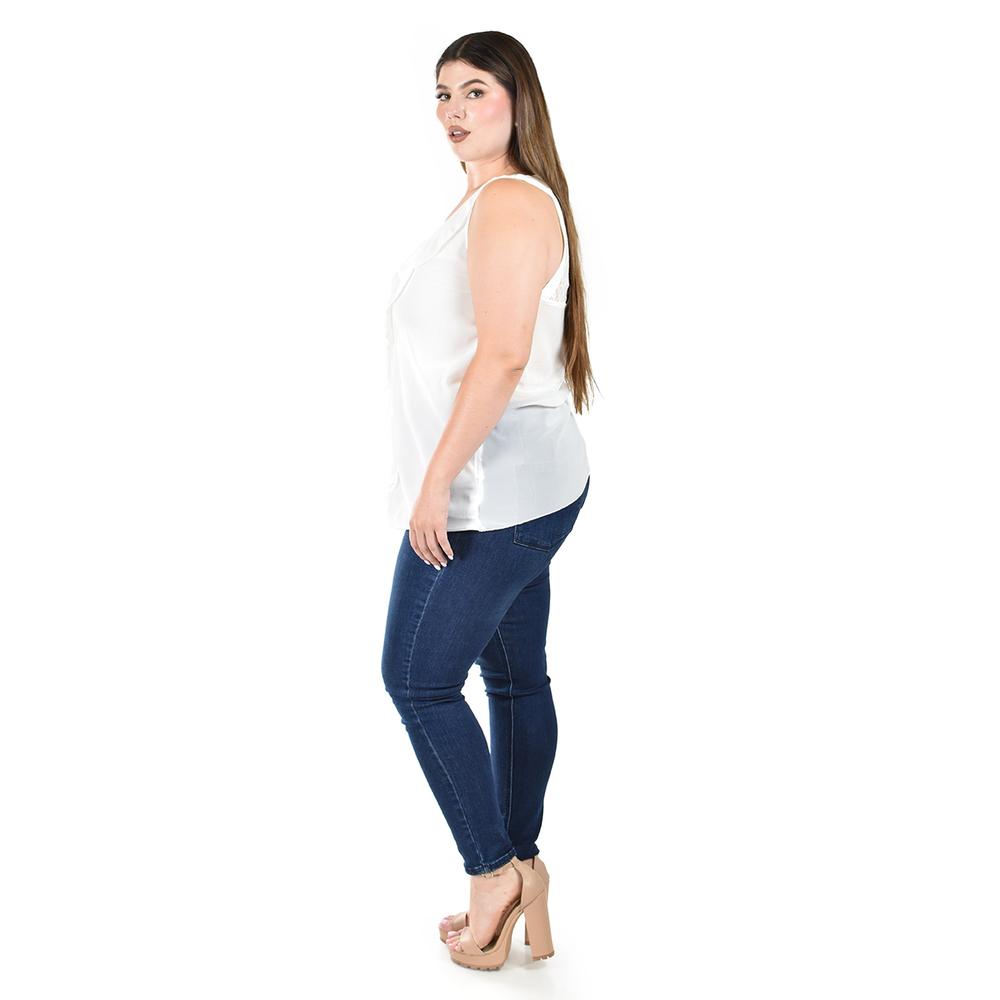 Foto 3 pulgar | Blusa de Chifón con Escarolas Roman Fashion para Mujer