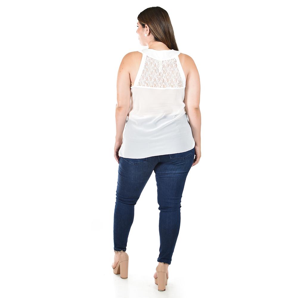 Foto 4 pulgar | Blusa de Chifón con Escarolas Roman Fashion para Mujer