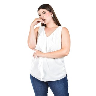 Foto 4 | Blusa de Chifón con Escarolas Roman Fashion para Mujer