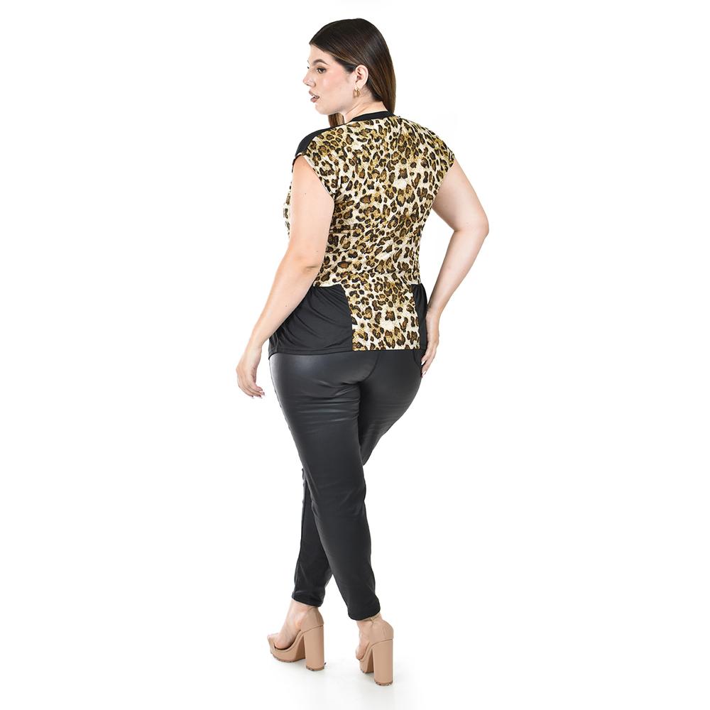 Foto 4 pulgar | Blusa sin Mangas Animal Print Roman Fashion para Mujer