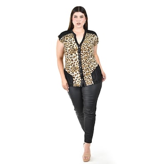 Foto 5 | Blusa sin Mangas Animal Print Roman Fashion para Mujer