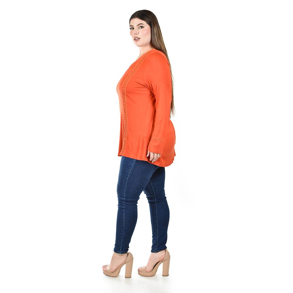 Foto 3 pulgar | Blusa con Encaje Roman Fashion para Mujer