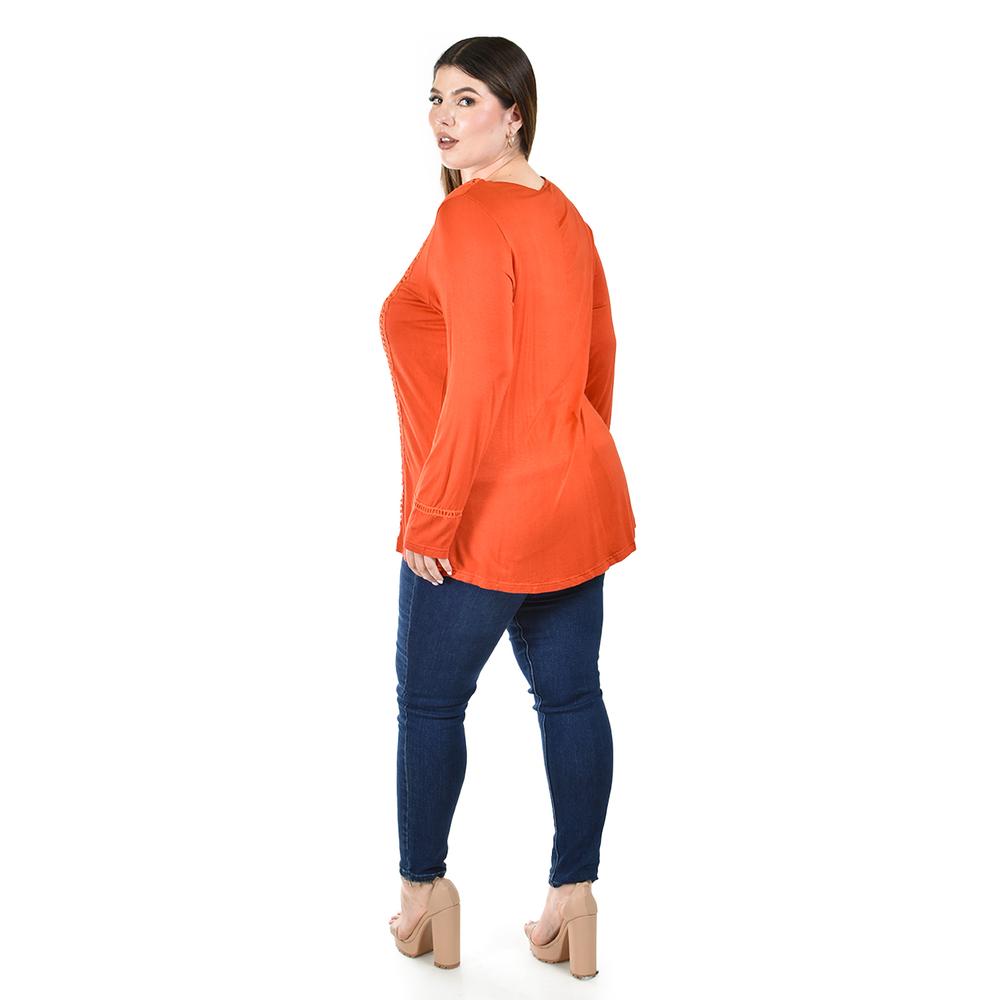 Foto 4 pulgar | Blusa con Encaje Roman Fashion para Mujer