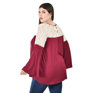 Foto 3 | Blusa de Manga Acampanada Roman Fashion para Mujer