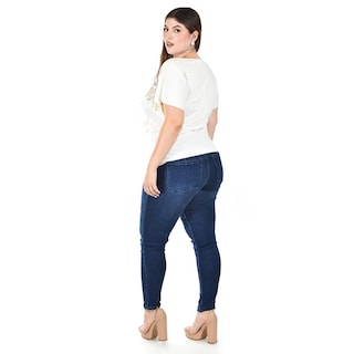 Foto 3 | Blusa Casual con Lentejuelas Roman Fashion Blanca para Mujer