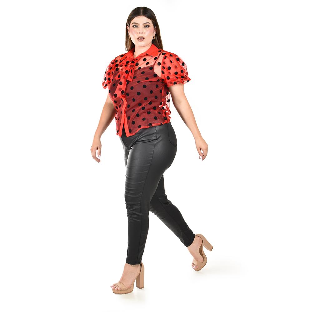 Foto 2 | Blusa con Lunares Roman Fashion Roja para Mujer