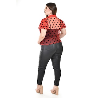 Foto 3 | Blusa con Lunares Roman Fashion Roja para Mujer