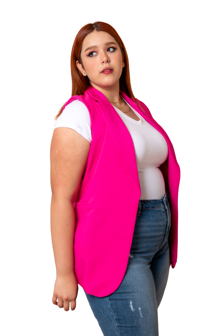 Foto 2 pulgar | Chaleco de Vestir María Ferré 2480l color Fiusha para Mujer - Tallas Extras