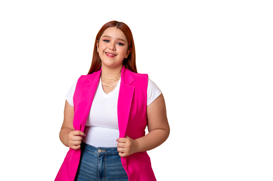 Foto 2 | Chaleco de Vestir María Ferré 2480l color Fiusha para Mujer - Tallas Extras
