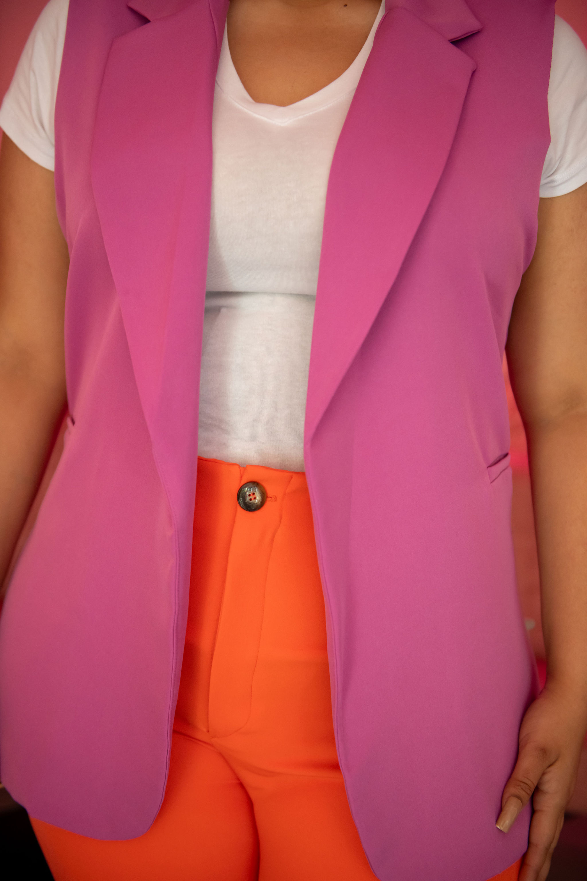 Foto 6 pulgar | Chaleco de Vestir María Ferré 2480l color Fiusha para Mujer - Tallas Extras