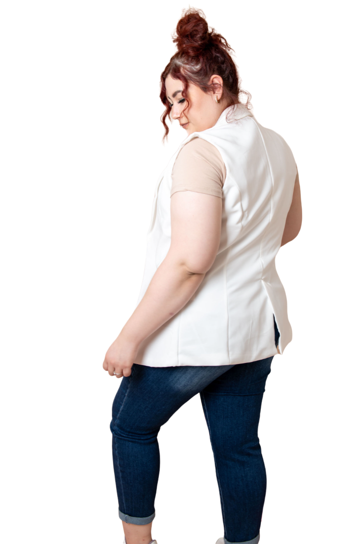 Foto 4 pulgar | Chaleco de Vestir María Ferré 2480l Ivory para Mujer - Tallas Extras