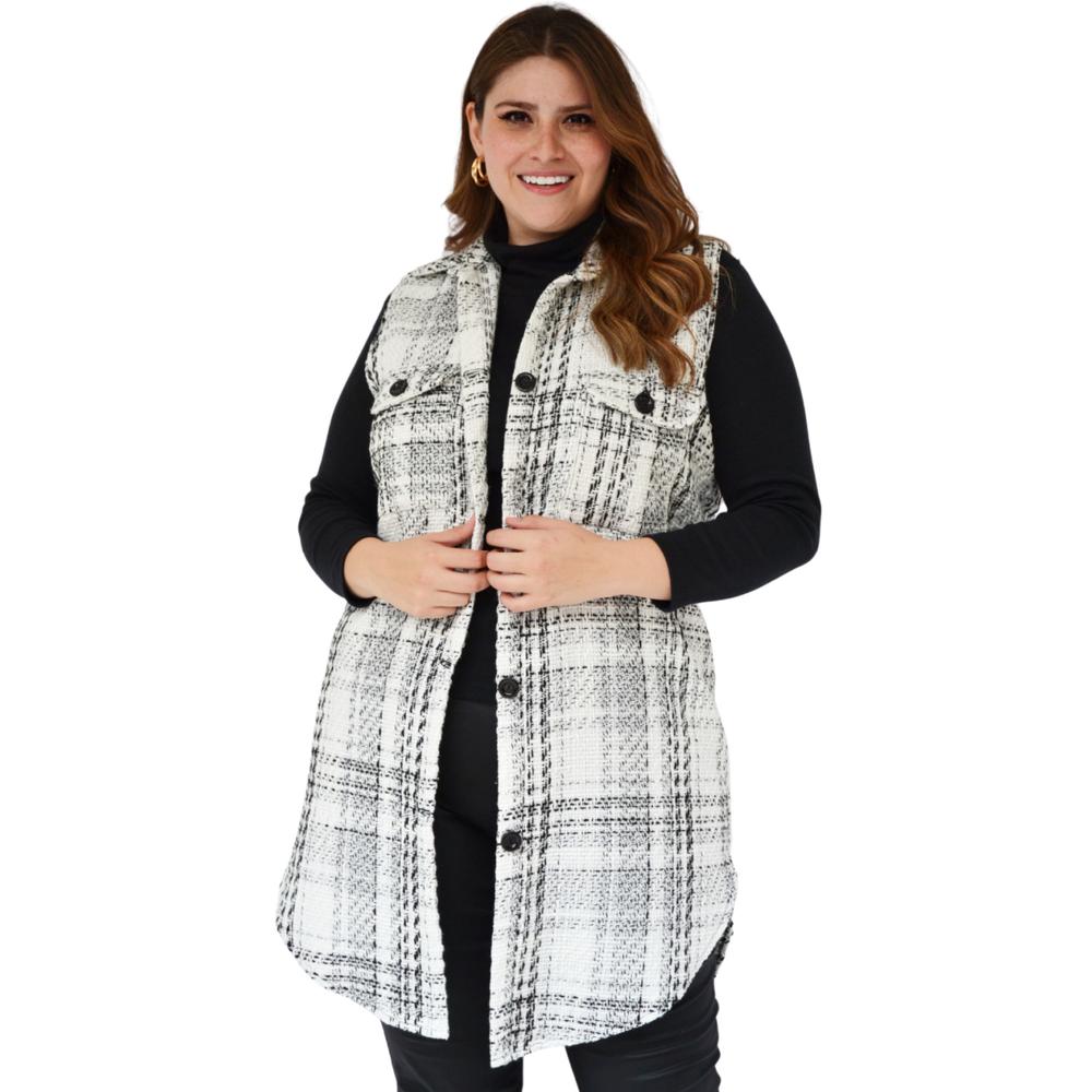 Foto 1 | Chaleco Tweed Roman Fashion 7052 color Blanco