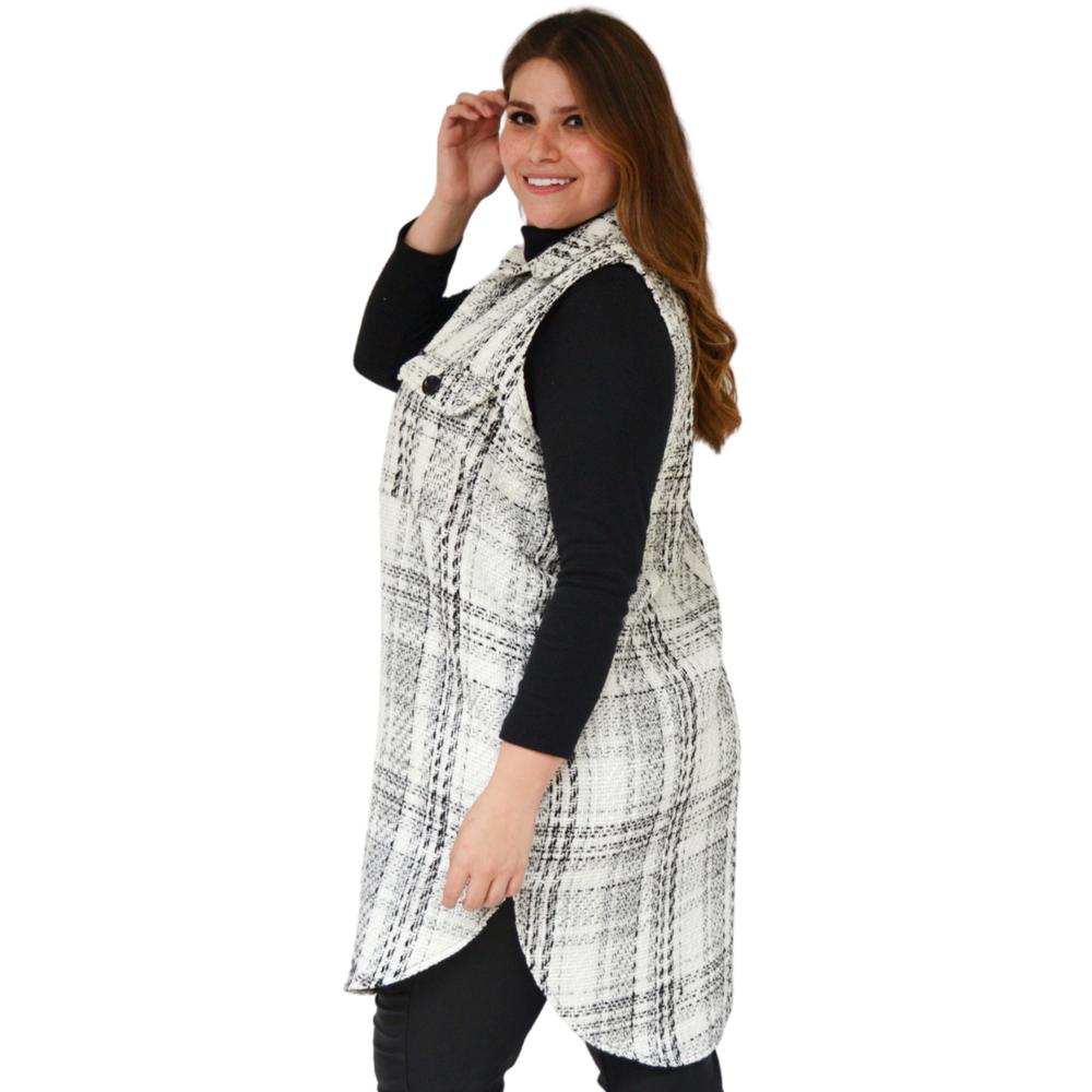 Foto 2 | Chaleco Tweed Roman Fashion 7052 color Blanco
