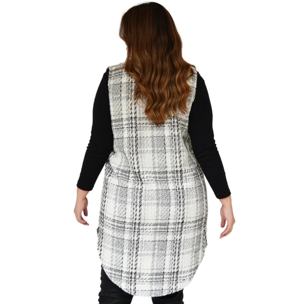 Foto 3 | Chaleco Tweed Roman Fashion 7052 color Blanco