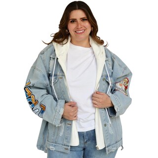 Foto 1 | Chamarra con Capucha Roman Fashion color Azul para Mujer