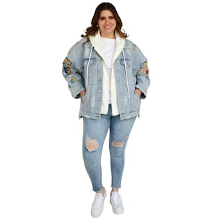 Foto 6 | Chamarra con Capucha Roman Fashion color Azul para Mujer